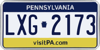 PA license plate LXG2173