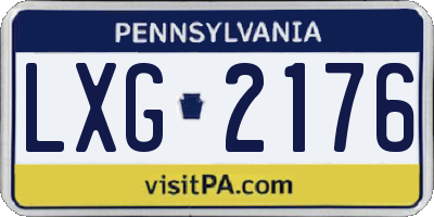 PA license plate LXG2176
