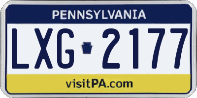PA license plate LXG2177