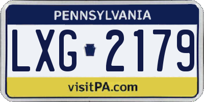PA license plate LXG2179