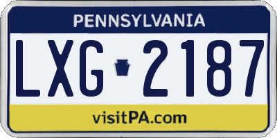 PA license plate LXG2187