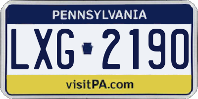PA license plate LXG2190
