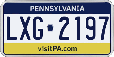 PA license plate LXG2197