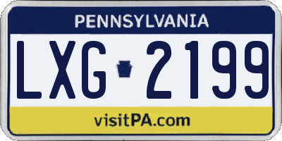 PA license plate LXG2199