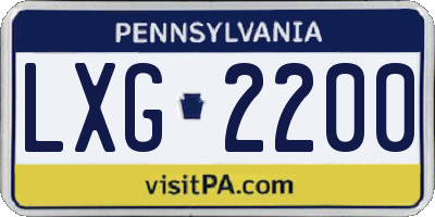 PA license plate LXG2200