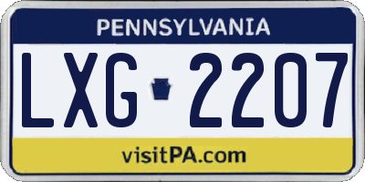 PA license plate LXG2207