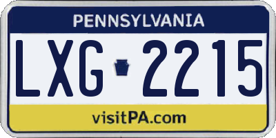 PA license plate LXG2215