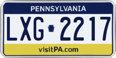 PA license plate LXG2217