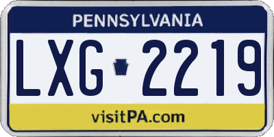 PA license plate LXG2219