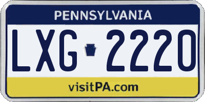PA license plate LXG2220