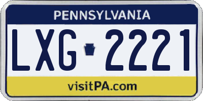 PA license plate LXG2221