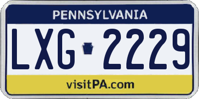 PA license plate LXG2229