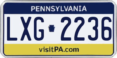 PA license plate LXG2236
