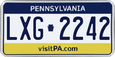 PA license plate LXG2242