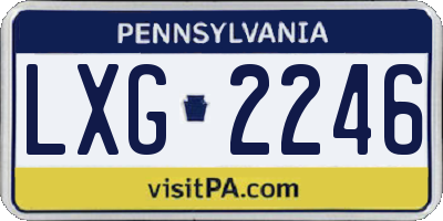 PA license plate LXG2246