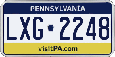 PA license plate LXG2248