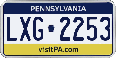 PA license plate LXG2253