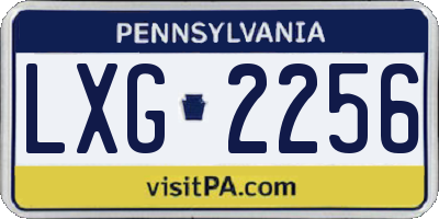 PA license plate LXG2256