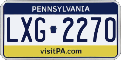 PA license plate LXG2270