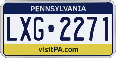 PA license plate LXG2271