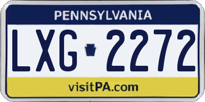 PA license plate LXG2272
