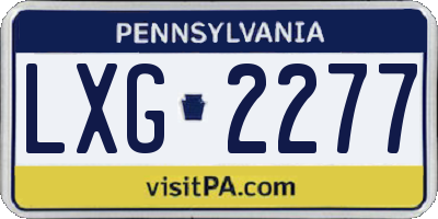 PA license plate LXG2277
