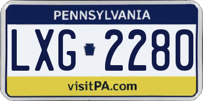 PA license plate LXG2280
