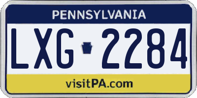 PA license plate LXG2284