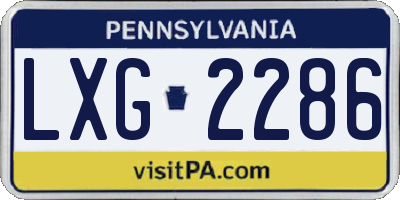 PA license plate LXG2286