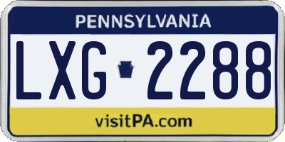 PA license plate LXG2288