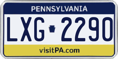 PA license plate LXG2290