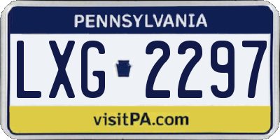 PA license plate LXG2297