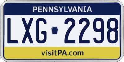 PA license plate LXG2298