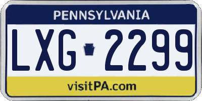 PA license plate LXG2299