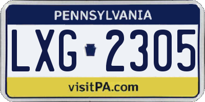 PA license plate LXG2305