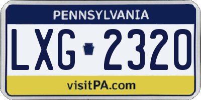 PA license plate LXG2320