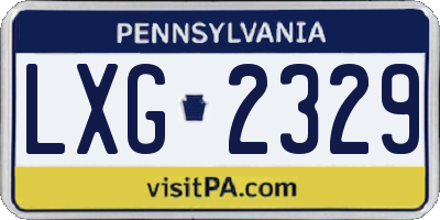 PA license plate LXG2329