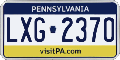 PA license plate LXG2370