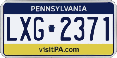 PA license plate LXG2371
