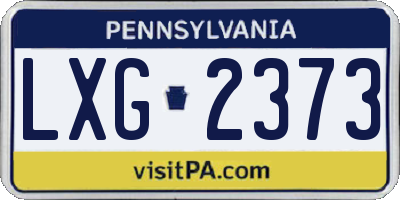 PA license plate LXG2373