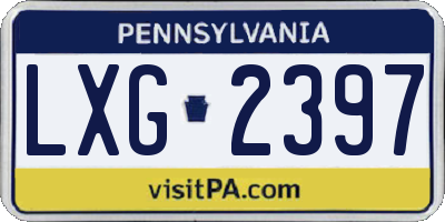 PA license plate LXG2397