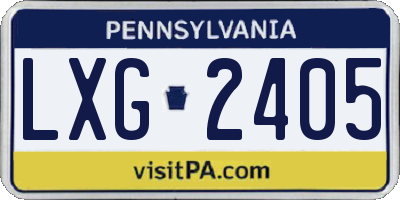 PA license plate LXG2405