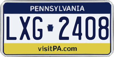 PA license plate LXG2408