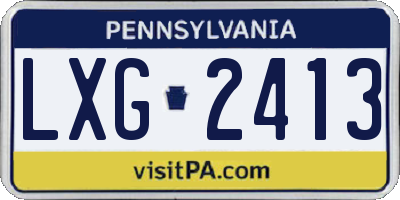 PA license plate LXG2413