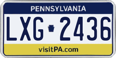 PA license plate LXG2436