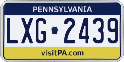 PA license plate LXG2439