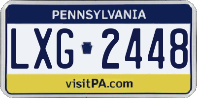 PA license plate LXG2448