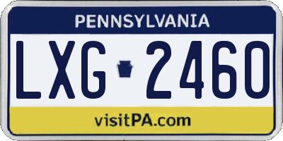 PA license plate LXG2460