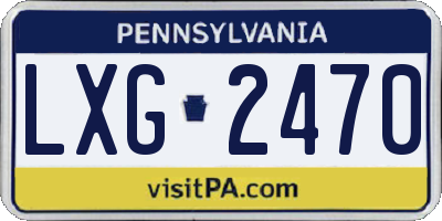 PA license plate LXG2470