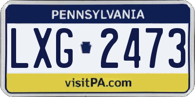 PA license plate LXG2473